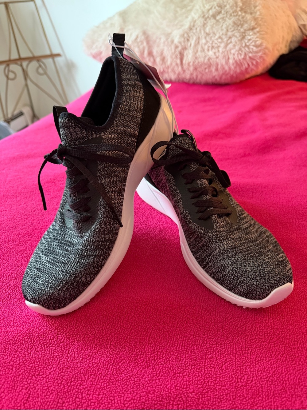 Skechers Memory Foam Women’s Black and Gray Knit Sneakers